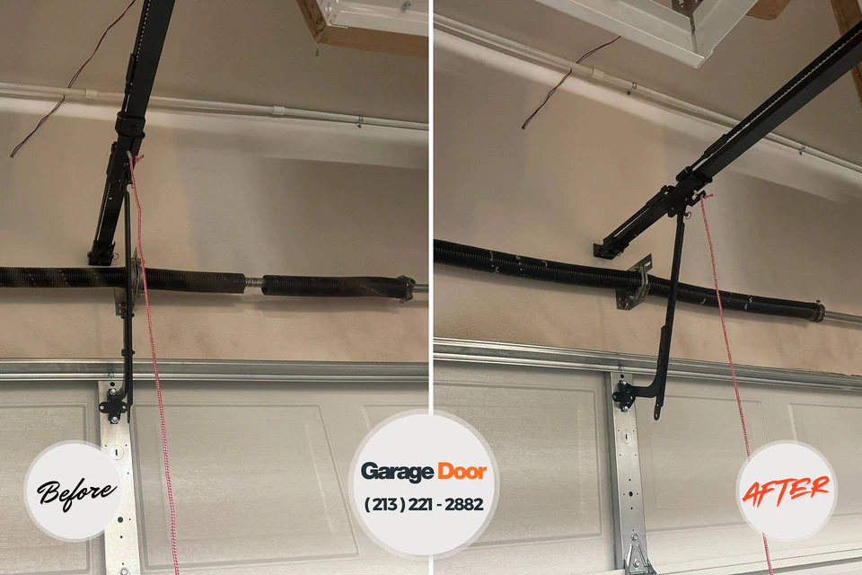 Before and after: garage door repair Stayton, OR
